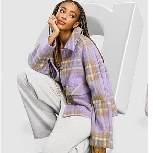 ASOS Lilac Plaid Shacket